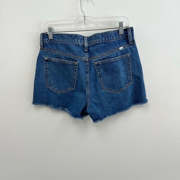 Aritzia Sunday Best 90's Medium Blue Cut Off Max Mid Rise Denim Shorts Size 28 - Picture 12 of 14